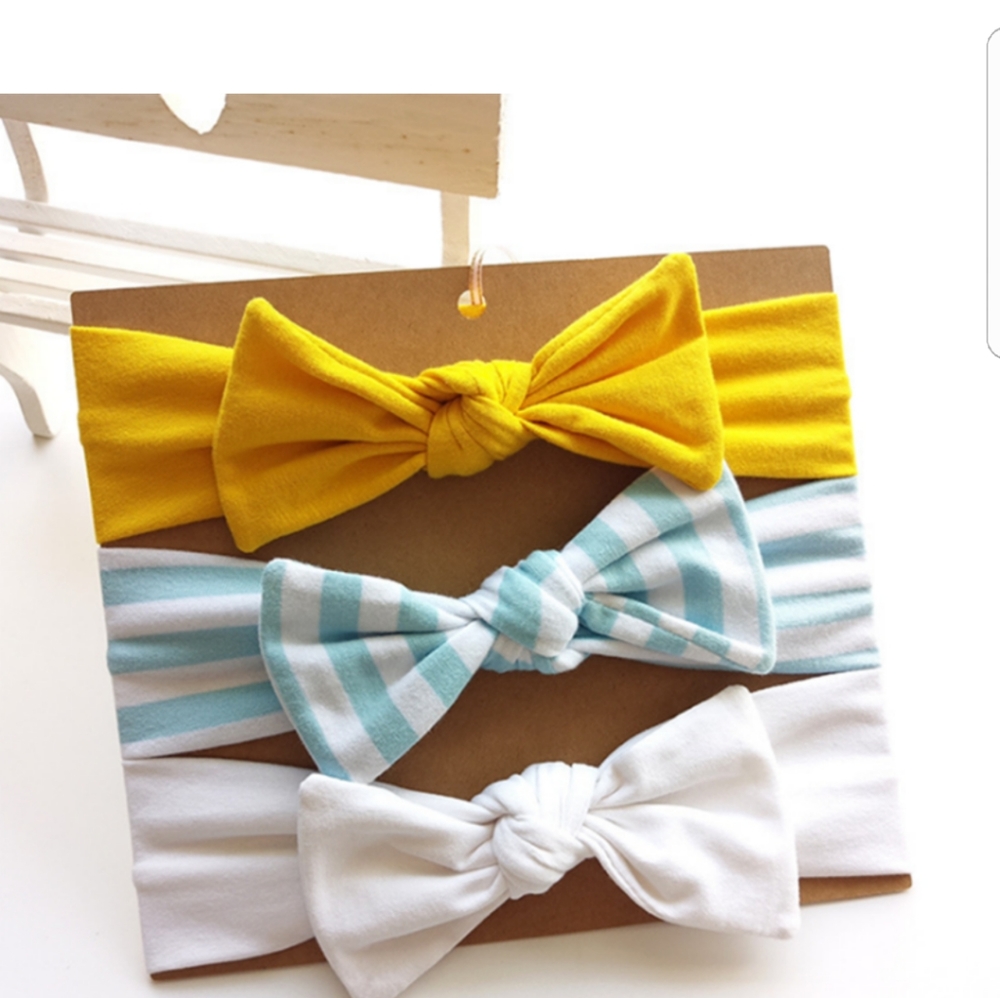 3pcs bowknot decor headband set for baby girl❤